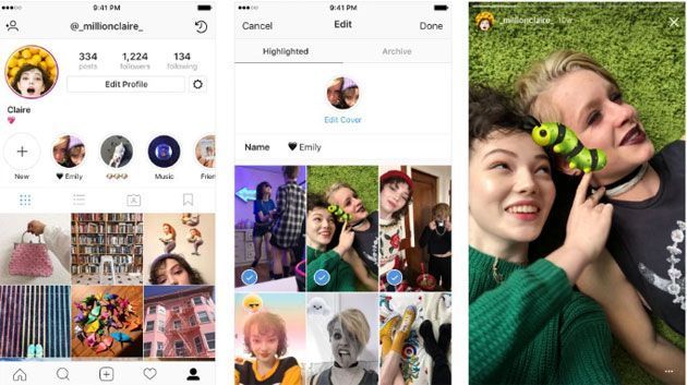 Instagram introduce Stories Highlights e Stories Archive