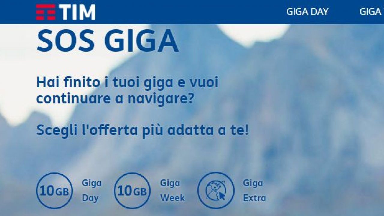 TIM, SOS Giga finiti? Ricarica lo Smartphone con Giga Extra e Opzioni  Internet Aggiuntive 