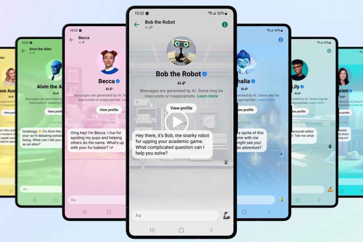 MetaAI - alcune delle personalità in cui il chatbot è disponibile