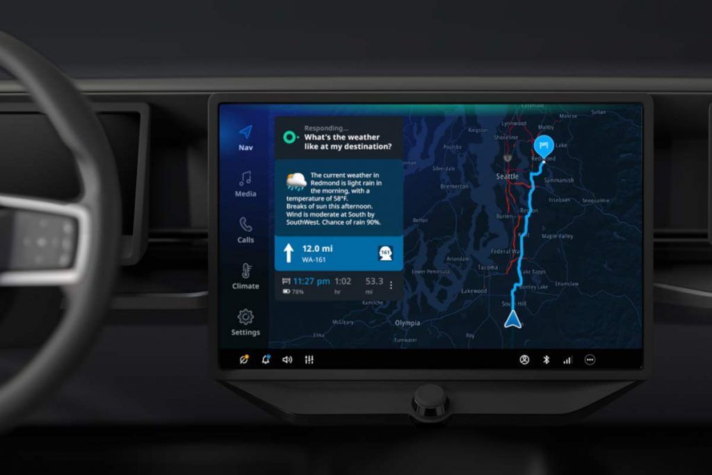 sistema di infotainment TomTom con l'IA generativa di Microsoft in auto