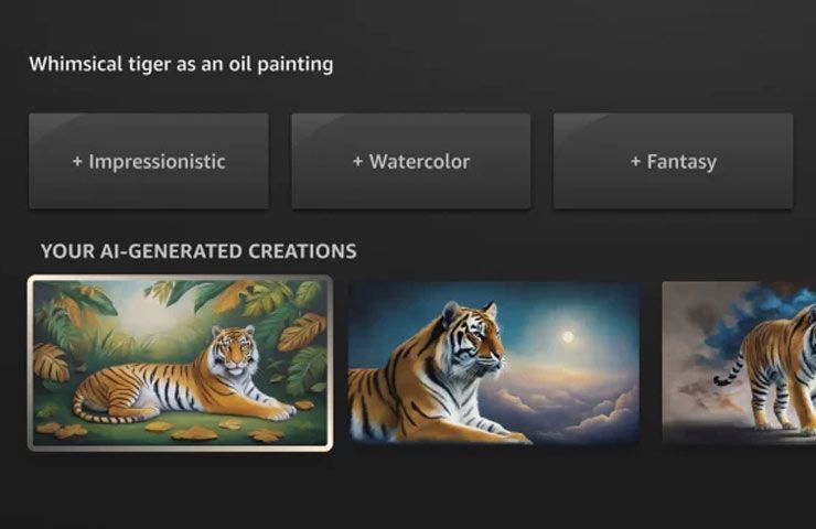 Amazon Fire TV OS - esempio di sfondo creato con AI Art