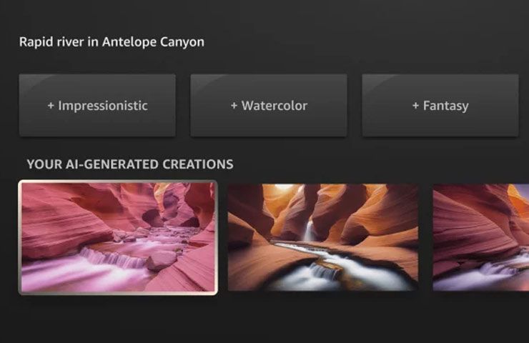 Amazon Fire TV OS - esempio di sfondo creato con AI Art