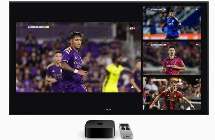 schermate multi-view di MLS su Apple TV app su Apple TV 4K