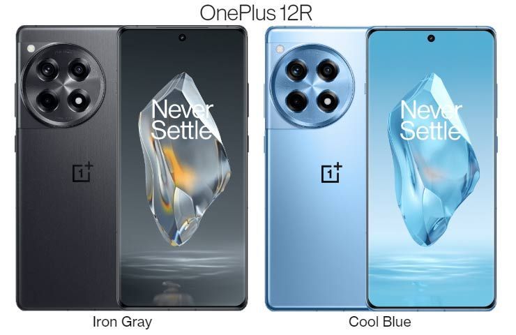 smartphone OnePlus 12R nei colori Iron Gray e Cool Blue