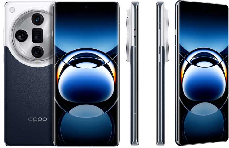 smartphone Oppo Find X7 Ultra visto fronte, retro, laterale