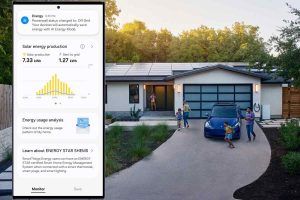 immagine simulata dell'app SmartThings per SmartThings Energy sviluppata con Tesla