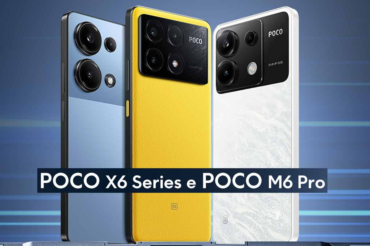 smartphone POCO X6 Pro, X6 e M6 Pro