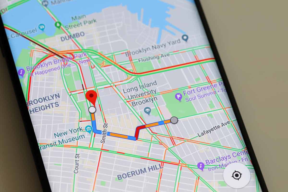 Google Maps - mappa con traffico in tempo reale