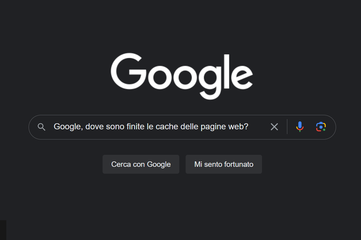 ricerca su Google del motivo della rimozione pagine 'cached'