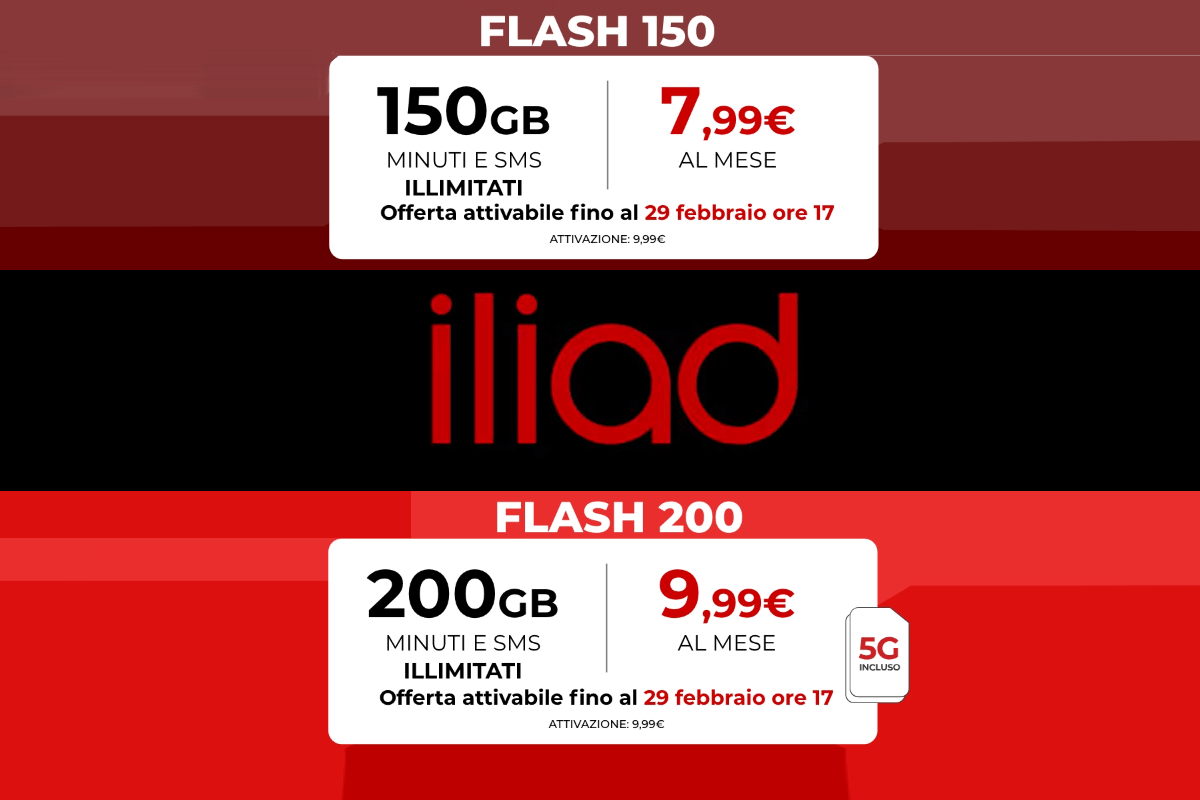 Iliad Flash 150 e Flash 200 - Febbraio 2024