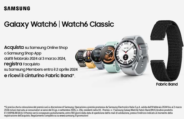 Promo Samsung Galaxy Watch6 Series regala Fabric Band - Samsung Shop Online