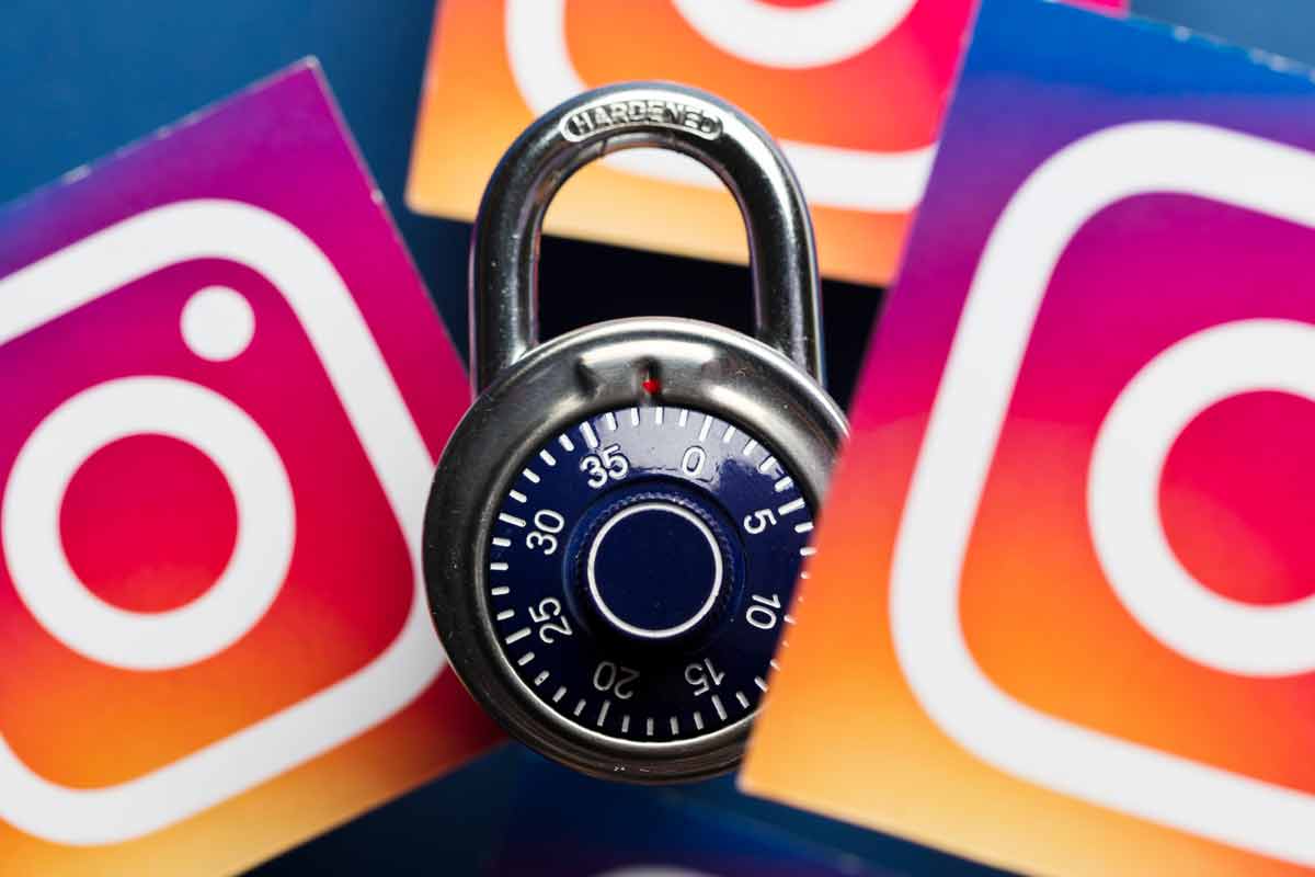 logo Instagram sicurezza privacy lucchetto