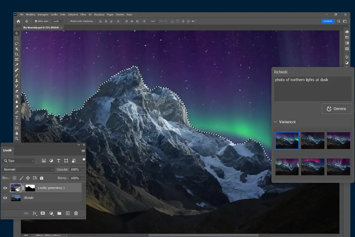 Photoshop - schermata della app di fotoritocco per desktop