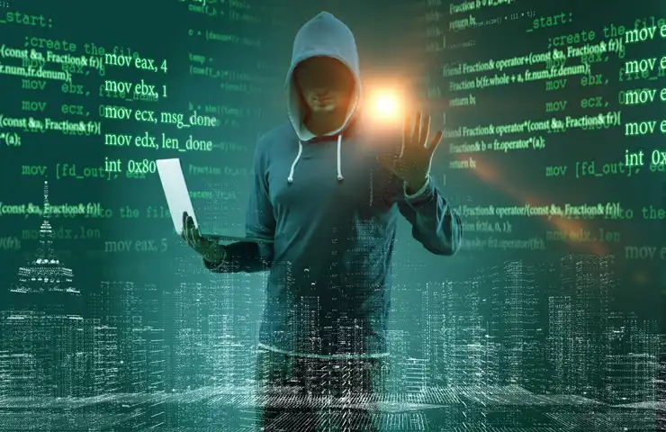 hacker nel concetto di sicurezza digitale