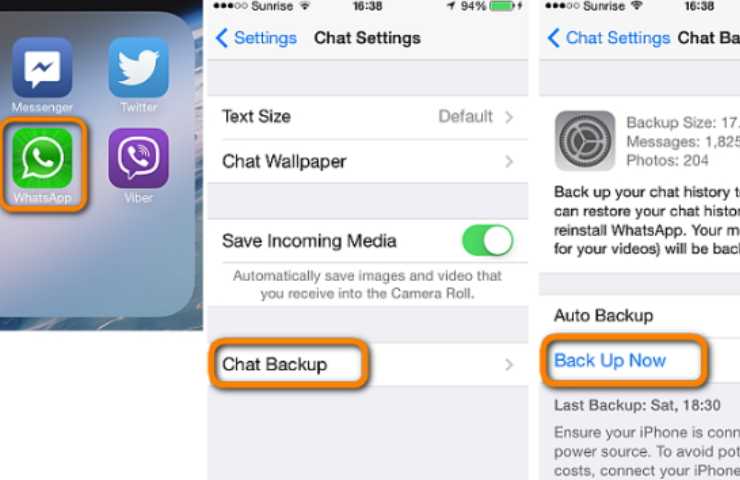 Backup di WhatsApp su iOS