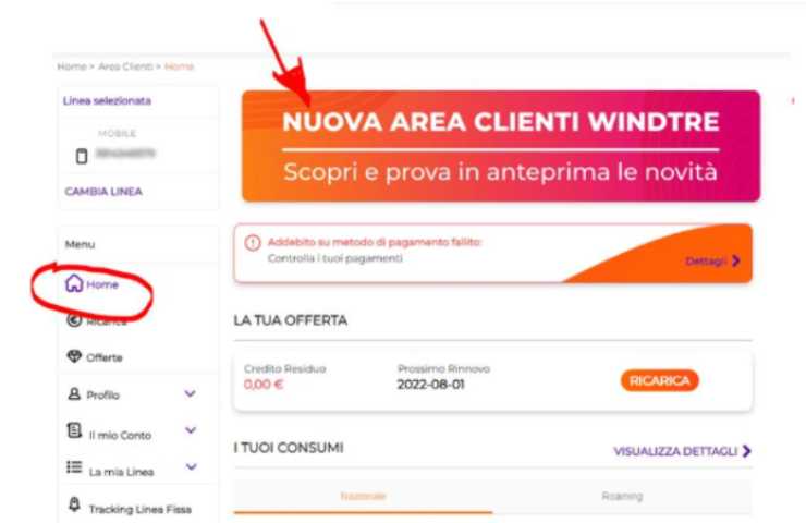 Fattura online di WINDTRE