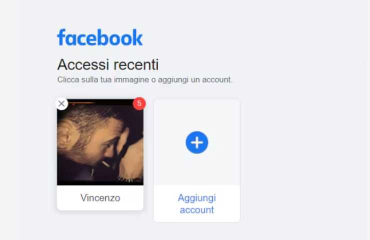 Accedere al proprio profilo Facebook