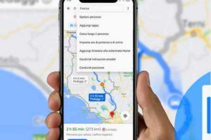 L'applicazione Google Maps funziona sullo smartphone