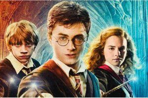 Foto di Harry Potter, Ron Weasley ed Hermione Granger
