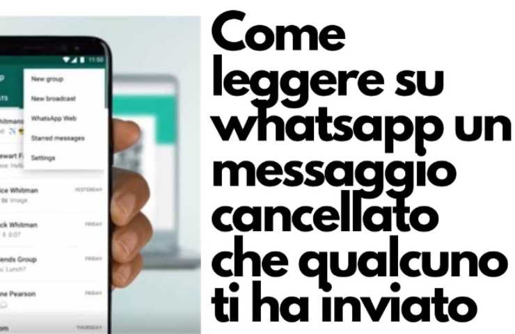 Locandina su come recuperare un messaggio cancellato su WhatsApp