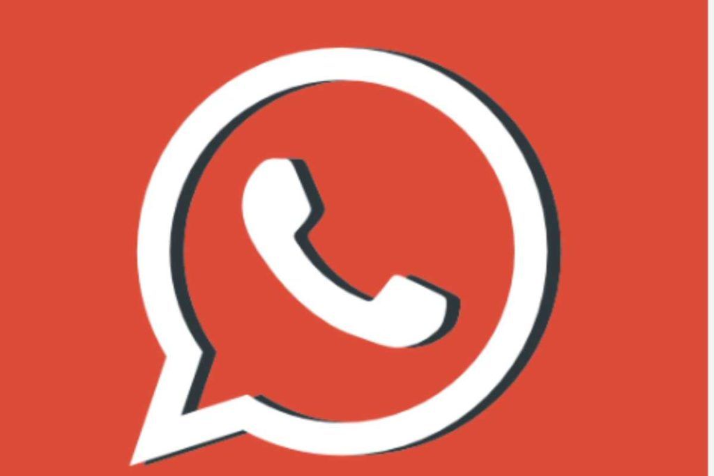 Logo rosso di WhatsApp